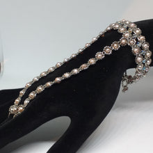 Load image into Gallery viewer, Beaded slave bracelet glove in silver tones and freshwater pearl