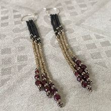 Load image into Gallery viewer, Jeweled Flapper-Style Tassel Earrings