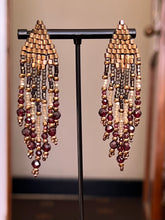 Load image into Gallery viewer, Garnet Tassel Earrings