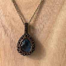 Load image into Gallery viewer, Blue Labradorite &#39;Amulet&#39; Teardrop Pendant