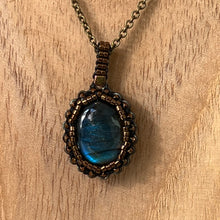 Load image into Gallery viewer, Blue Labradorite ‘Amulet’ Cameo Pendant