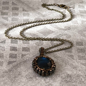 Blue Labradorite ‘Amulet’ Cameo Pendant