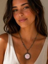 Load image into Gallery viewer, Dusky Rhodonite 'Flower' Pendant
