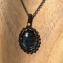 Load image into Gallery viewer, Blue Labradorite ‘Amulet’ Cameo Pendant