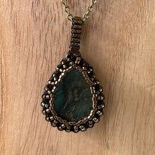 Load image into Gallery viewer, Teal Labradorite &#39;Amulet&#39; Teardrop Pendant
