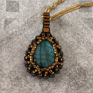 Labradorite 'Amulet' Teardrop Pendant