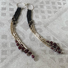 Load image into Gallery viewer, Jeweled Flapper-Style Tassel Earrings