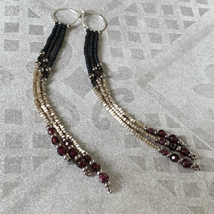 Jeweled Flapper-Style Tassel Earrings