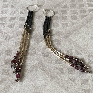 Jeweled Flapper-Style Tassel Earrings