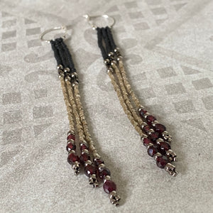 Jeweled Flapper-Style Tassel Earrings