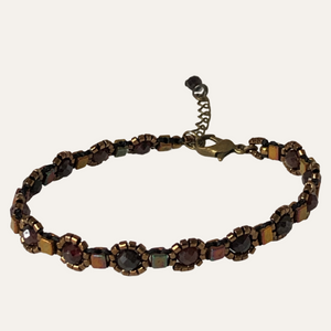 Beaded jewellery (jewelry); fine beaded garnet bracelet