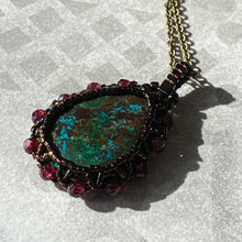 Load image into Gallery viewer, Azurite &#39;Flower&#39; Amulet Pendant