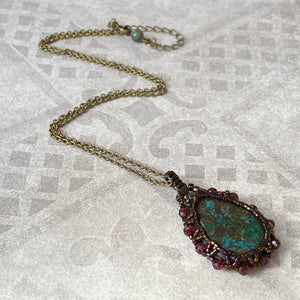 Azurite 'Flower' Amulet Pendant