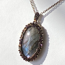 Load image into Gallery viewer, Labradorite &#39;Amulet&#39; Cameo Pendant