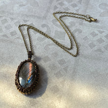 Load image into Gallery viewer, Labradorite &#39;Amulet&#39; Cameo Pendant