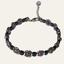 Load image into Gallery viewer, Beaded jewellery (jewelry); fine beaded amethyst bracelet