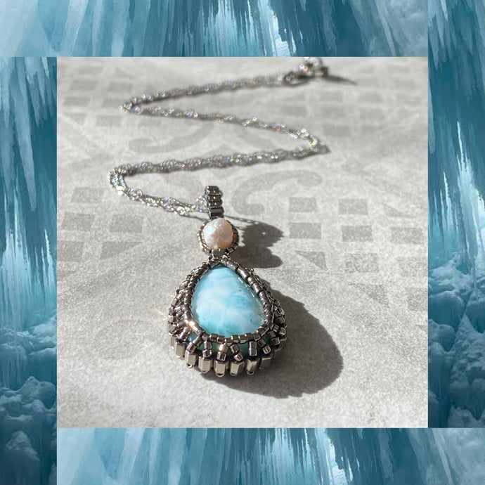 Larimar Amulet Teardrop Pendant