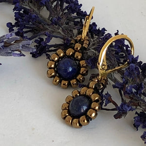 Gemstone Daisy Earrings