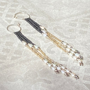 Jeweled Flapper-Style Tassel Earrings
