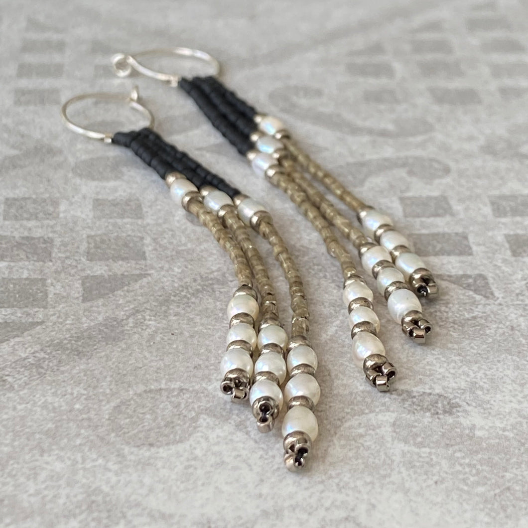 Jeweled Flapper-Style Tassel Earrings