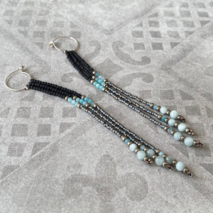 Jeweled Flapper-Style Tassel Earrings